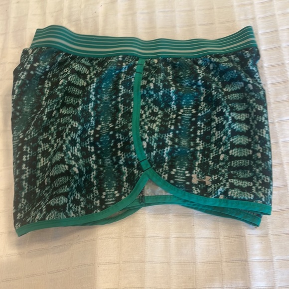 Under armor shorts athletic lined panties pocket teal green women size S small - Picture 5 of 8